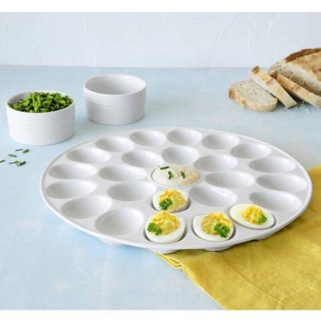 Better Homes and Gardens Porcelain Egg Platter with Round Ramekins
