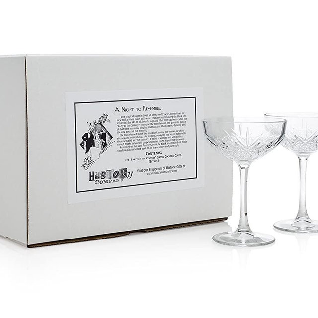 "Party of the Century" Classic Cocktail Coupe (Gift Box Set of 2)