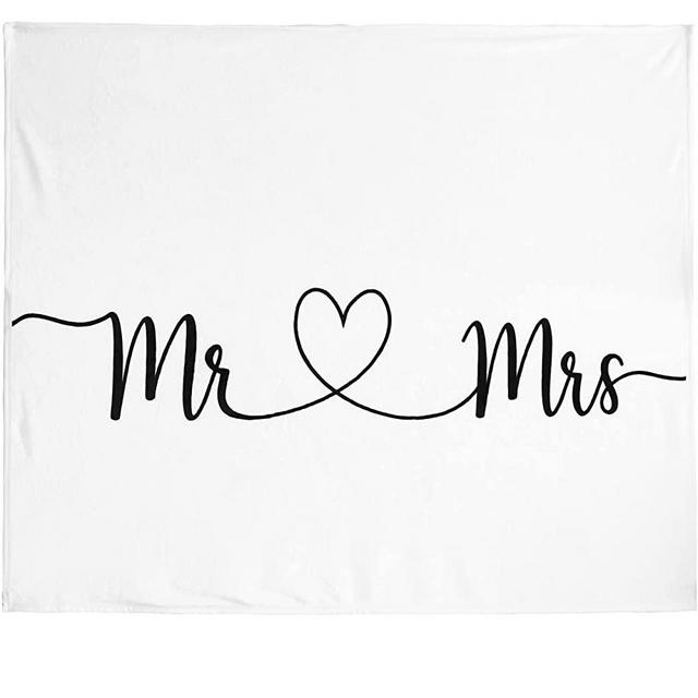 Ethisa Mr and Mrs Throw Blanket - 80x60in - Soft, Shareable Wedding Gift for Couples - Unique Groom and Bride to Be Luxury Just Married and His and Her Gift for Newlyweds