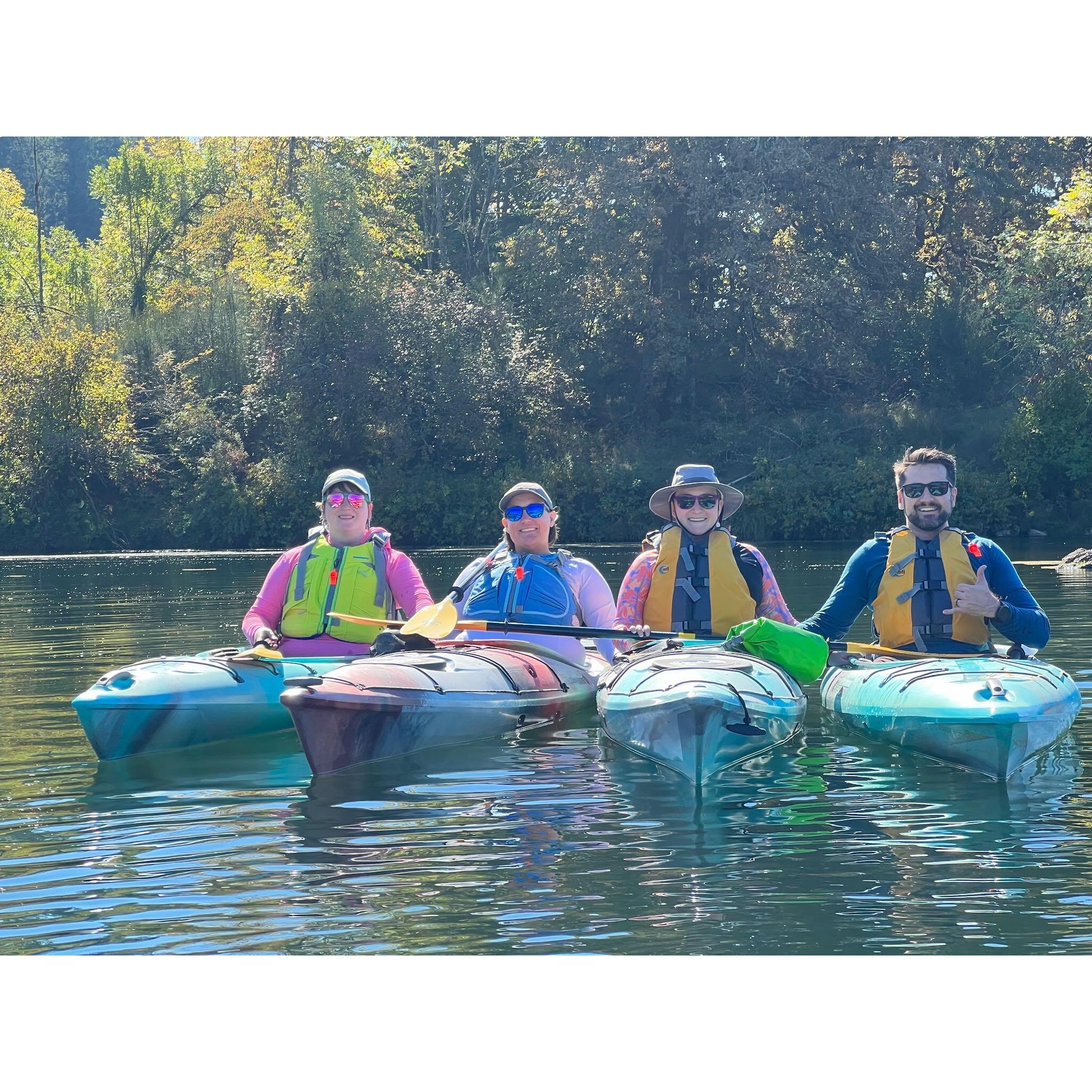 Kayaking with friends in Portland, OR