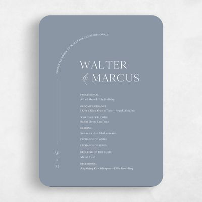 Blue Rounded Wedding Program - Olaya
