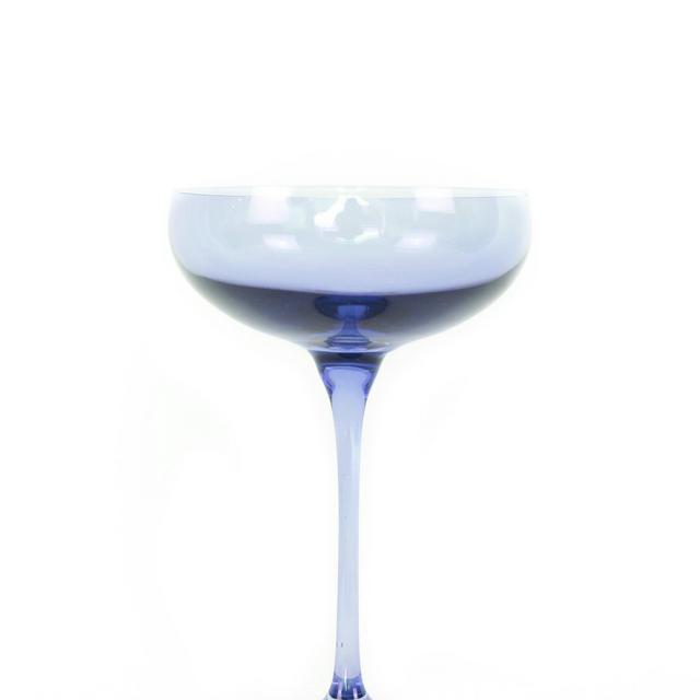 Estelle Colored Champagne Coupe Stemware - Set of 6 {Cobalt Blue}
