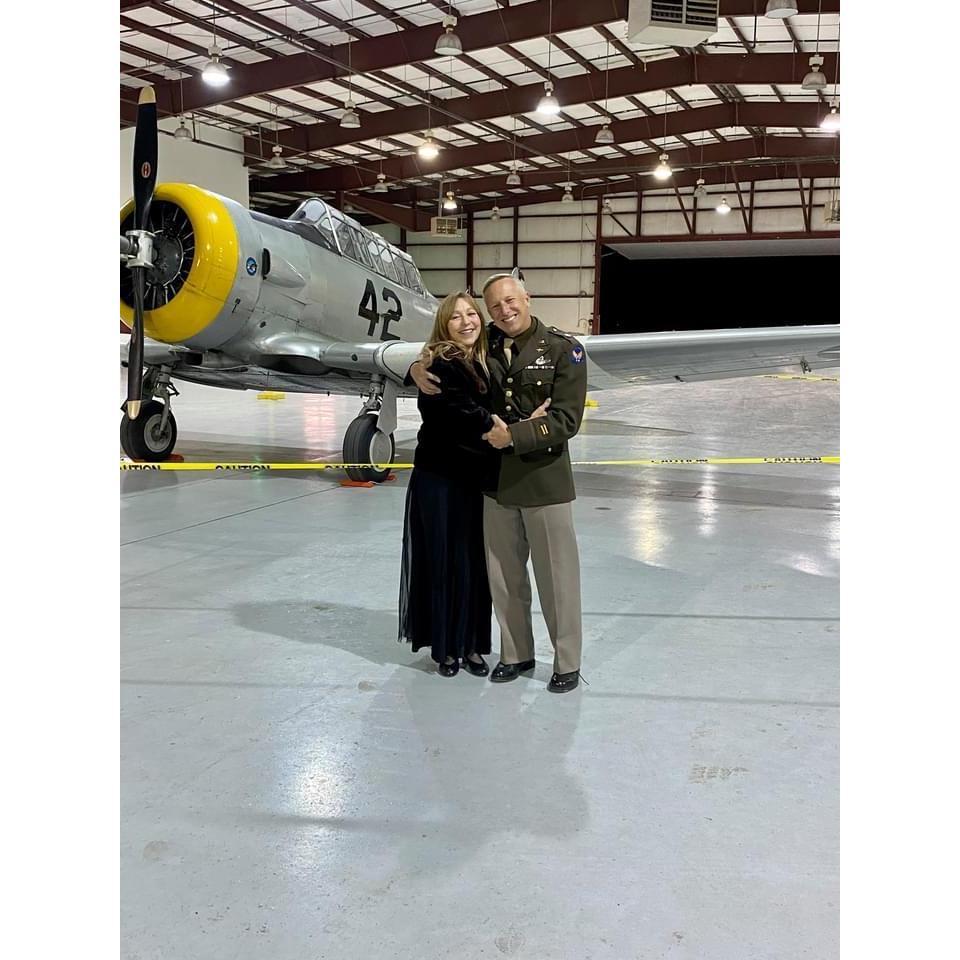 At Altus’ 1st annual WWII Hangar dance - in vintage attire- to kick off the hot air balloon festival weekend and “milestone” birthday festivities!