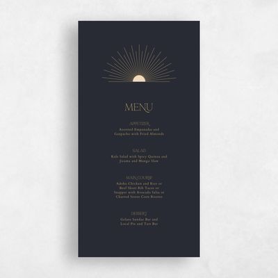 Ebony, Black Wedding Menu - Tramonti