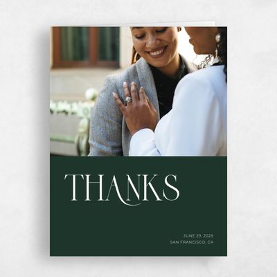 Dark Forest, Green Wedding Thank You - Amberley Photo