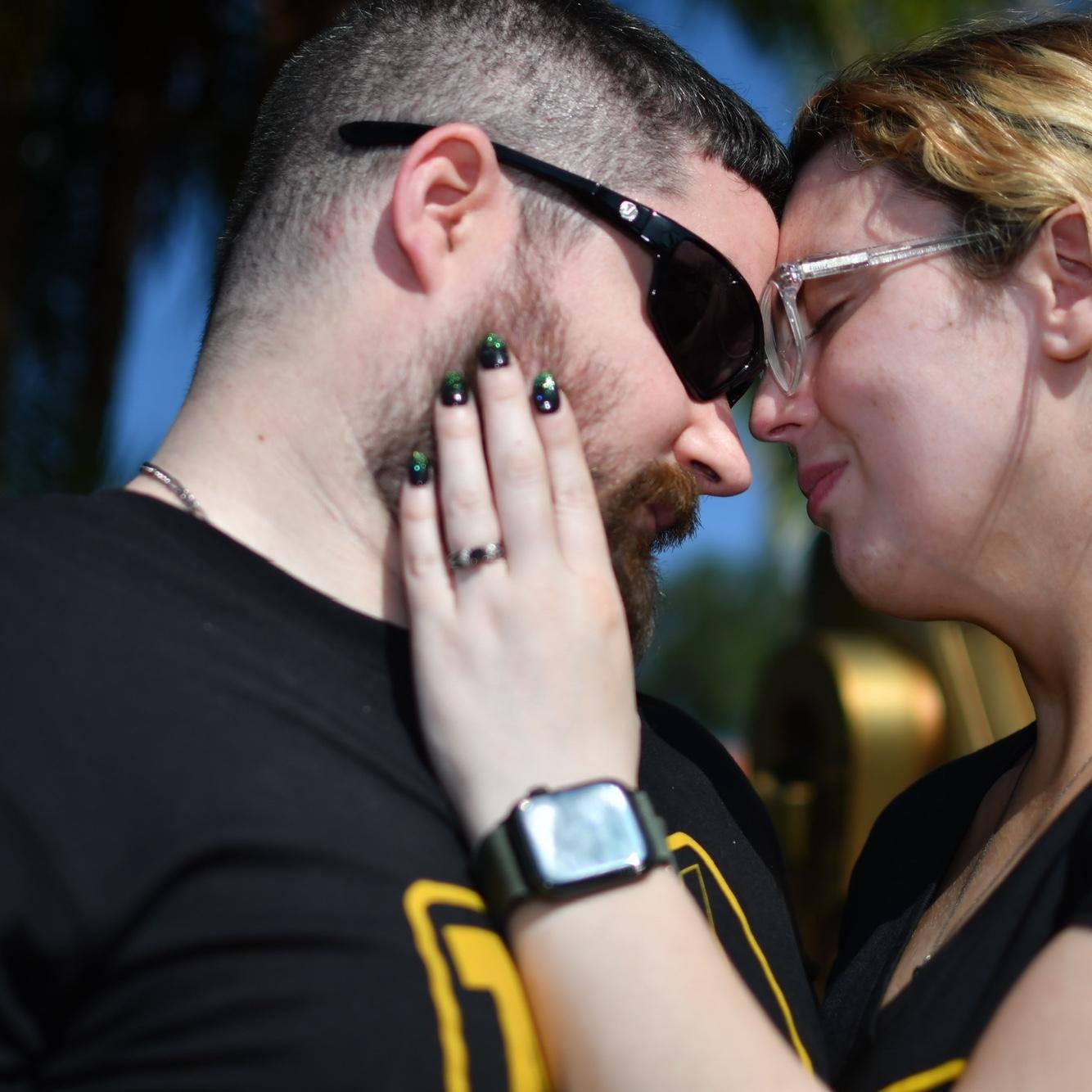 Disney cast members making our trip memorable with a quickie engagement shoot