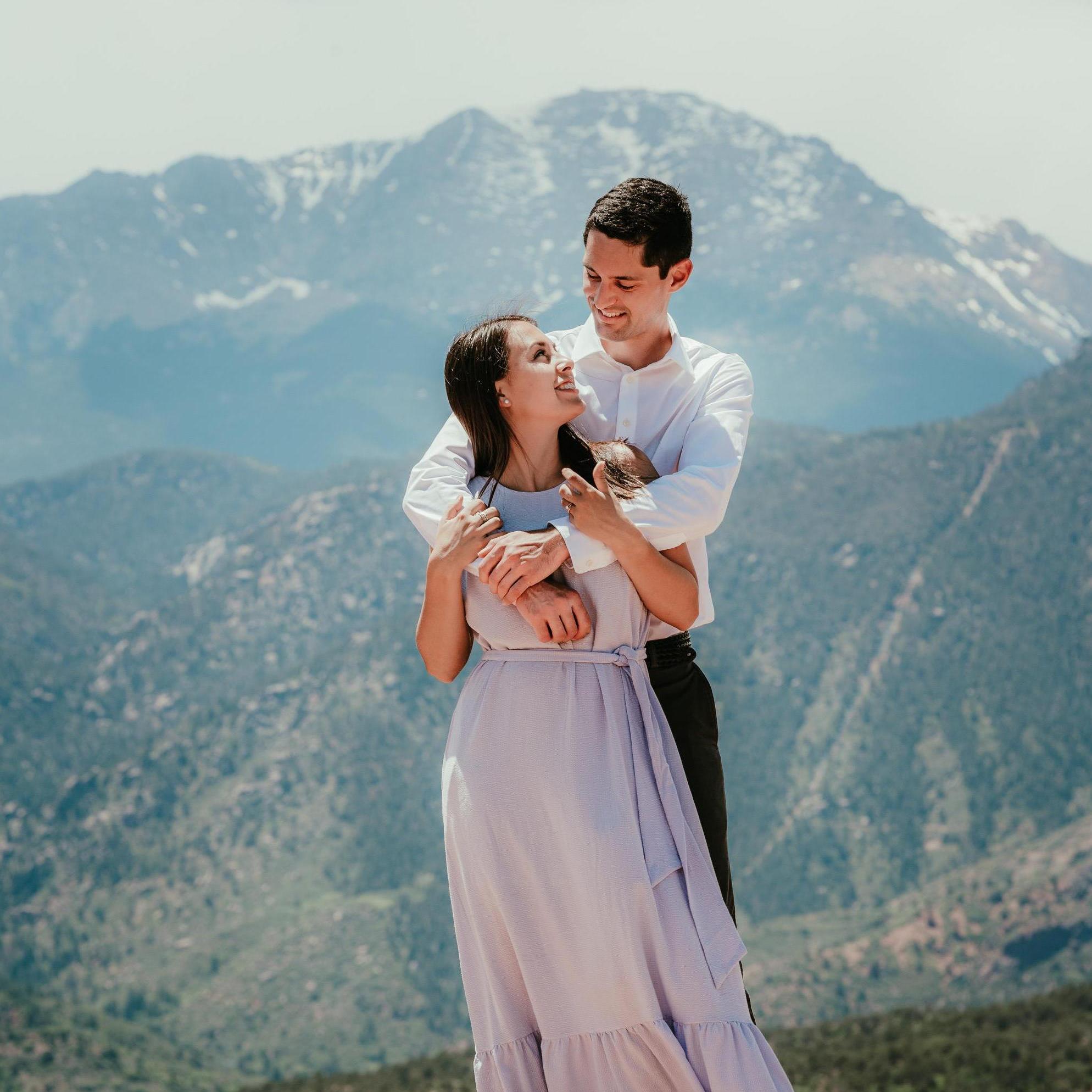 One of our engagement pictures taken by Patrick Ford. That is Pike's Peak behind us!
