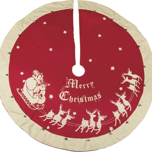 Primitives by Kathy Red Vintage Christmas Tree Skirt