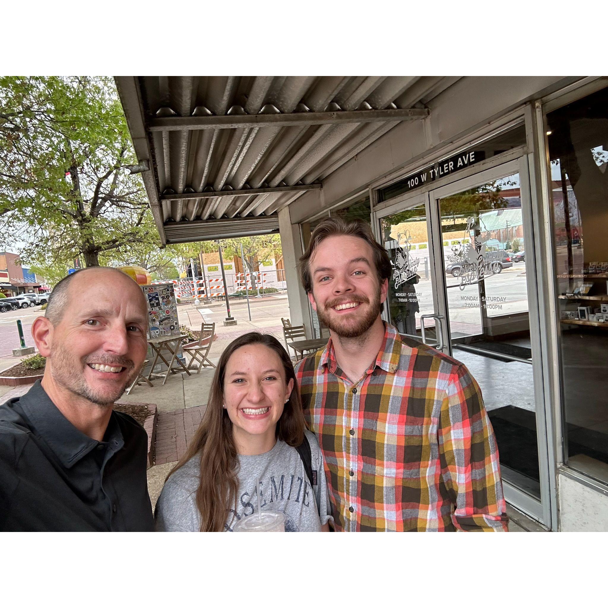 3/20/24 This picture is of Steven meeting Bailey's dad, Brandon, for the first time! Brandon drove all the way from Dallas to Longview to see Bailey and meet Steven!