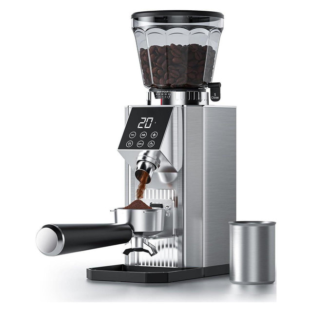 150W Electric Conical Burr Coffee Grinder with 45 Settings for Espresso, Drip & French Press - Stainless Steel