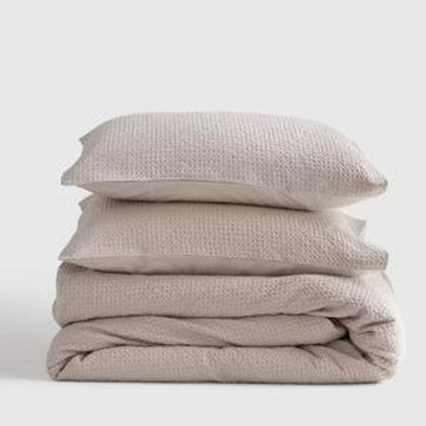 Organic Luxe Honeycomb Duvet Cover Set in Undyed