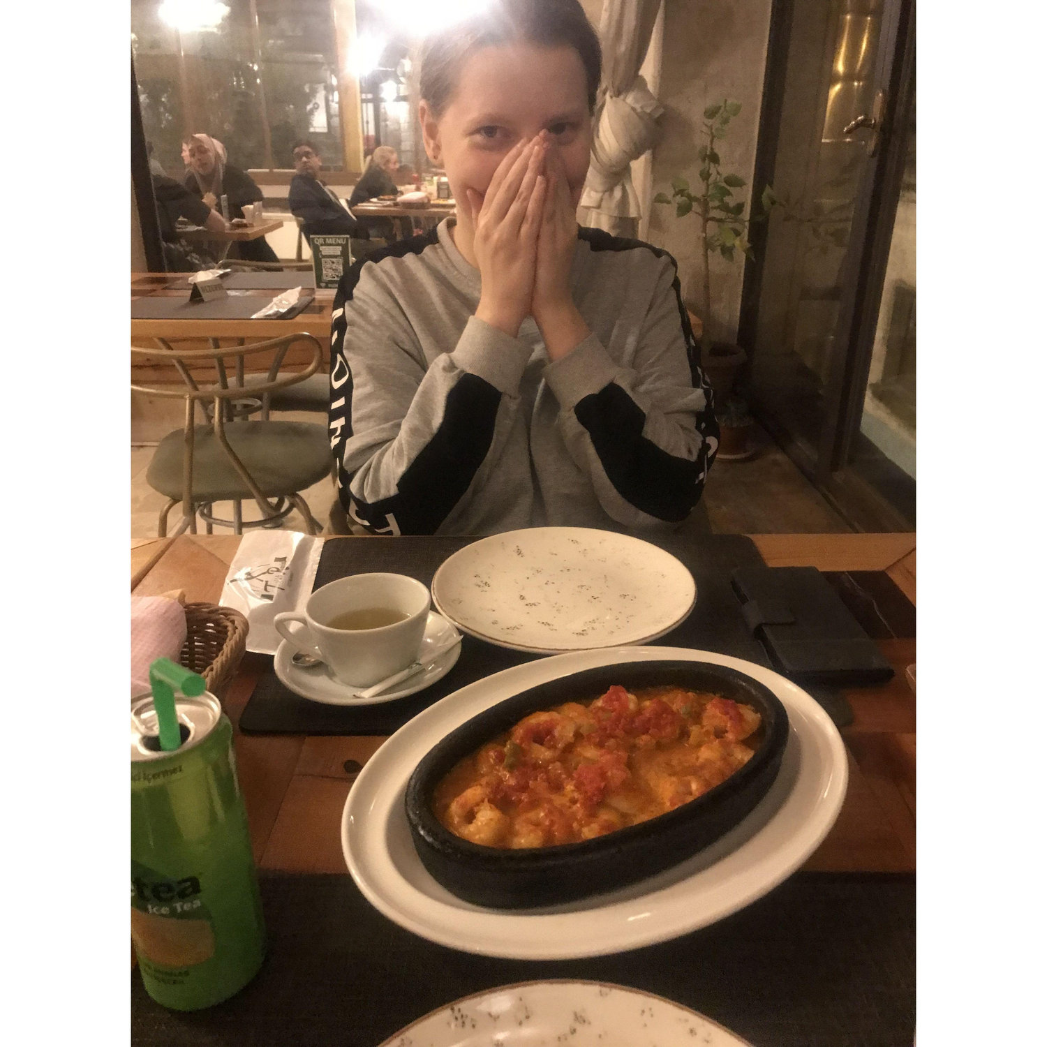 She said yes! To enjoying her food!
