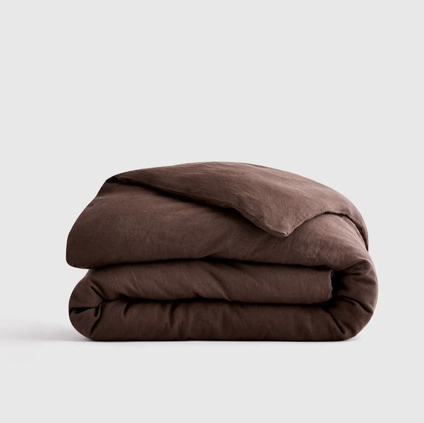 European Linen Duvet Cover Set - King/Cal King Espresso