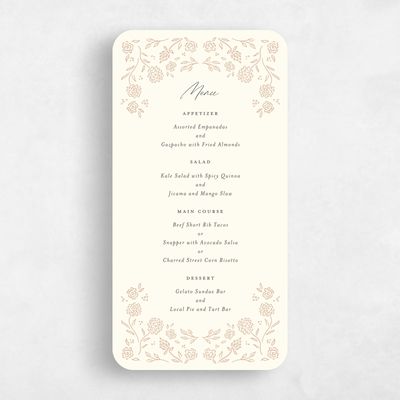 Beige Rounded Wedding Menu - Clarian