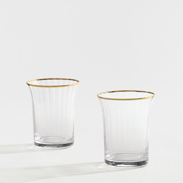 Monique Lhuillier Tatum Tumblers, Set of 2 - Gold
