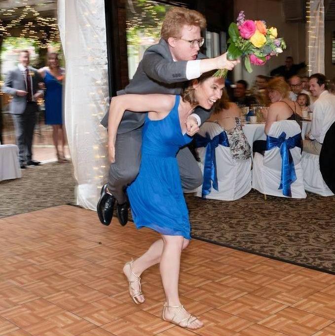 2019: Grace gives Kristian a lift into Caitlin and Will's wedding reception.