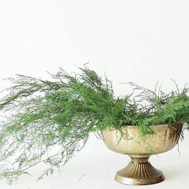 Afloral Distressed Gold Metal Compote Bowl - 5.5" Tall