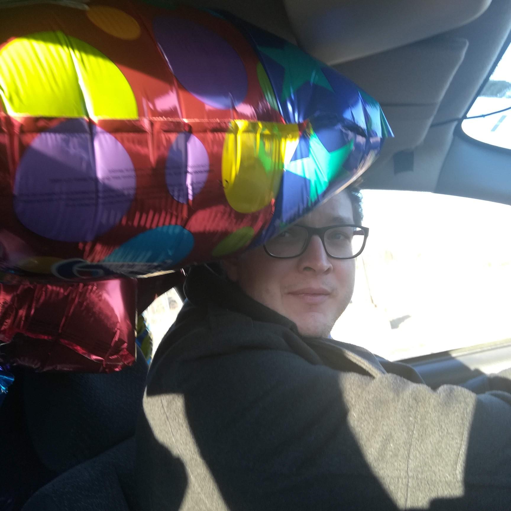 Table-of-Plenty volunteers' dinner decor, stuffed into Ryan's 03 Cavalier - Eliot, ME - January 2019
