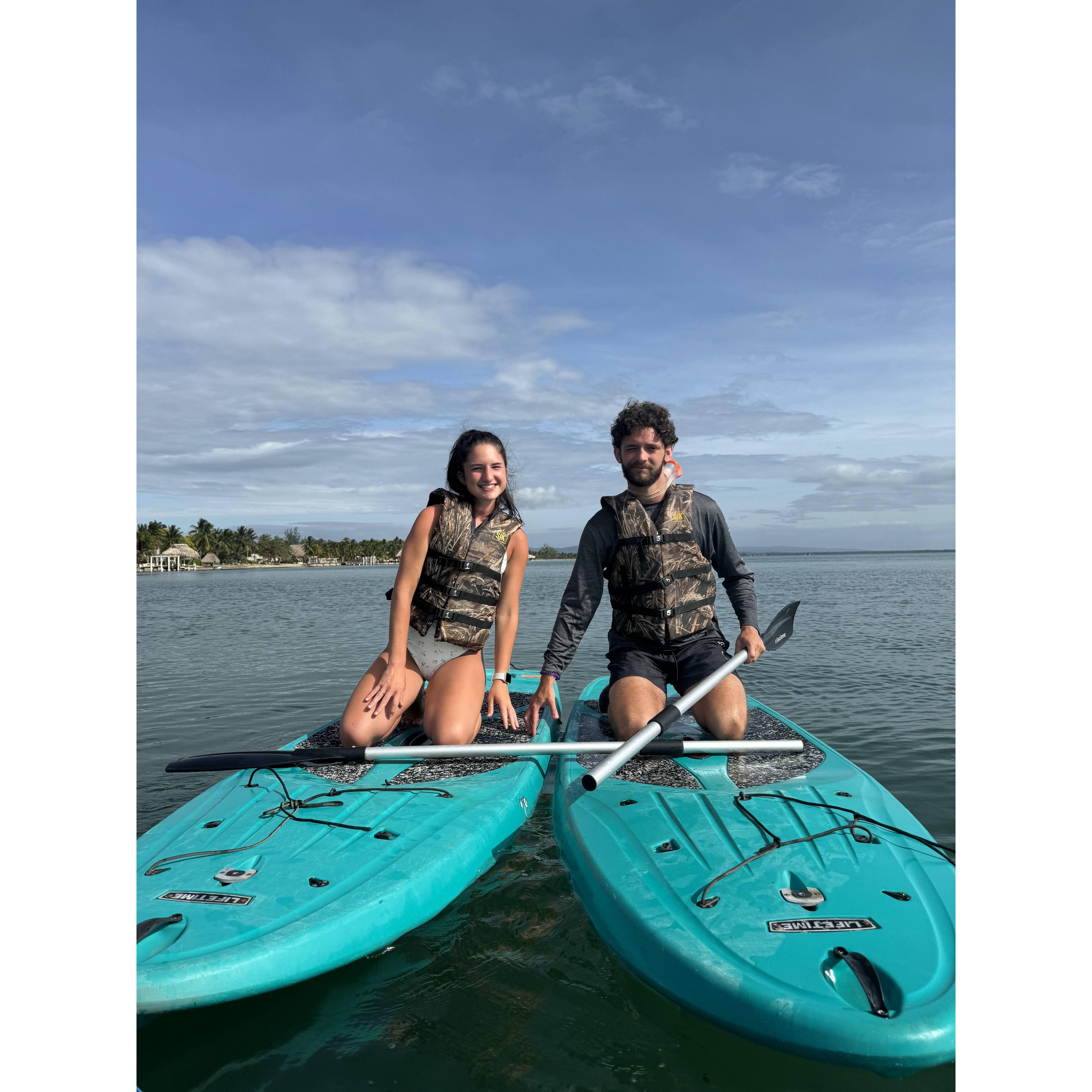Paddle boarding in Belize