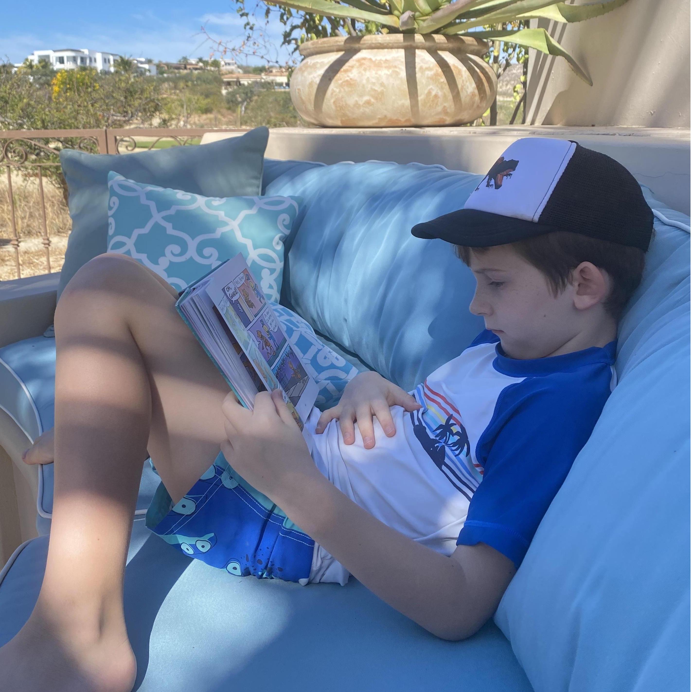 Always with the books, our Maxie