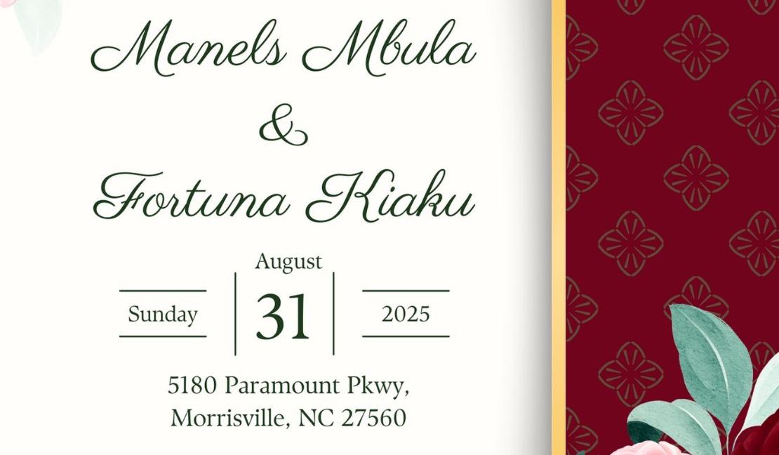 The Wedding Website of Manels Mbula and Fortuna Kiaku