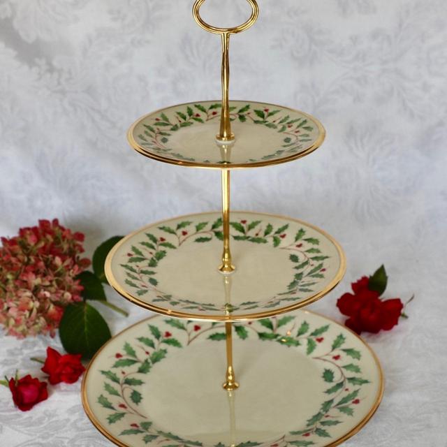 Lenox Holiday - 3-Tiered Cake Stand ONLY -Afternoon Tea (Vintage China)