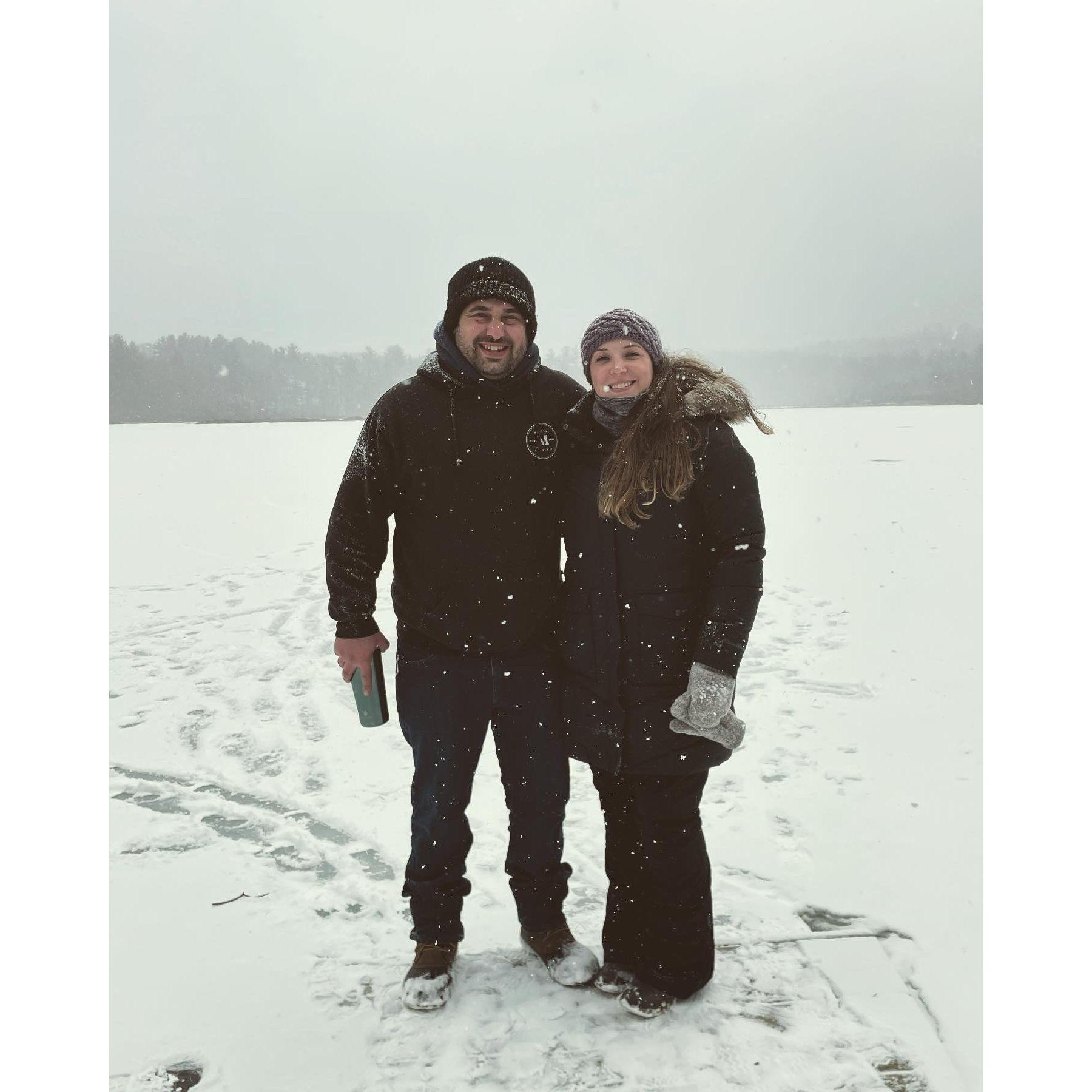 Ice skating on Perkins Pond