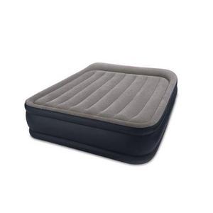 Intex Deluxe Pillow Rest Queen Raised Built-In Pump Fiber-Tech Airbed | 64135E - Walmart.com