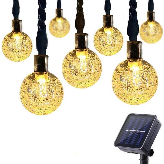 ECOWHO Solar String Lights Outdoor with 8 Modes and Memory Function, 25ft 40 LED Waterproof Solar Patio Globe String Lights for Garden Patio Wedding Party Holiday (Warm White )