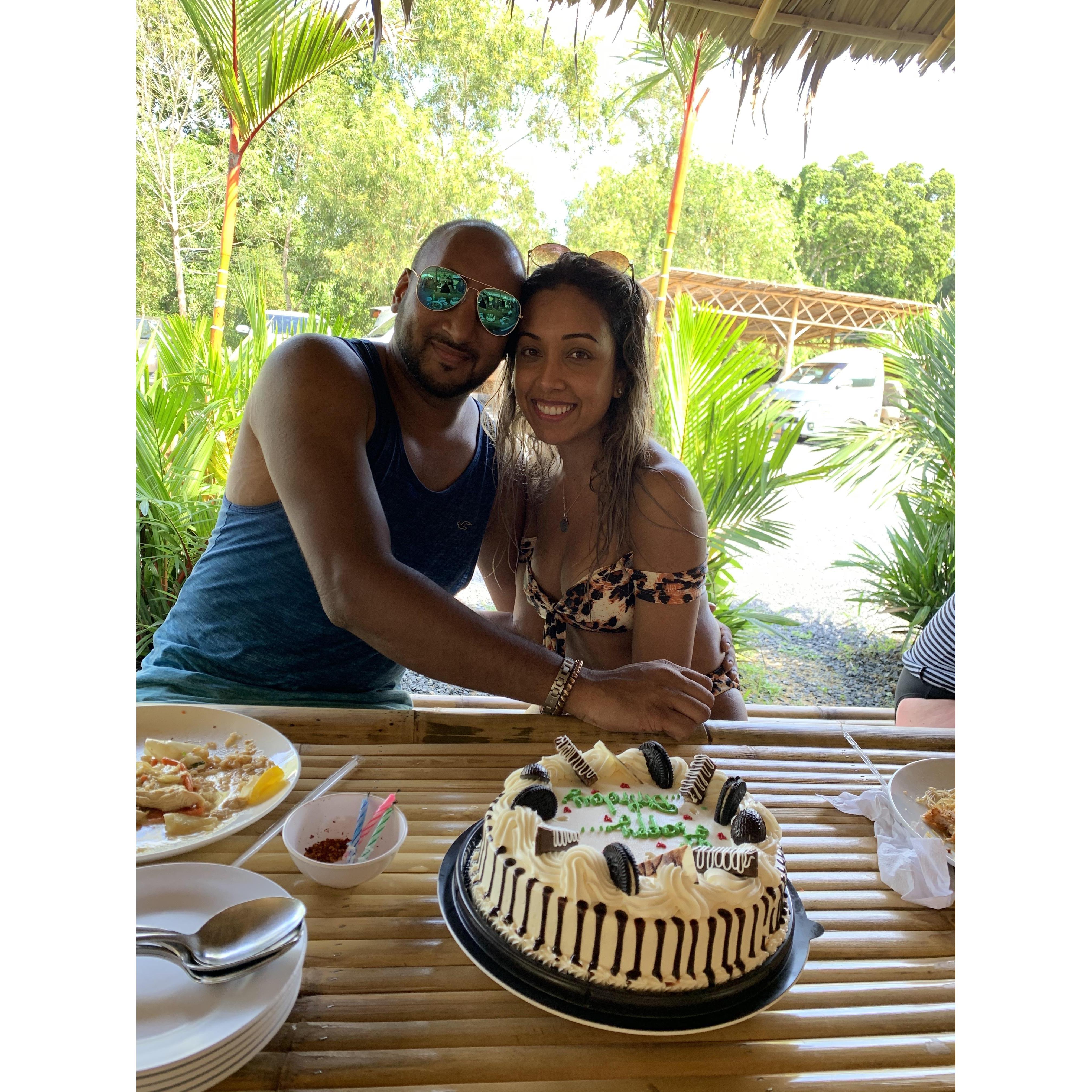 Surprise birthday celebration at the Green Elephant Sanctuary, Phuket, Thailand.