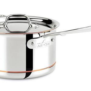 Groupe SEB - All-Clad 6204 SS Copper Core 5-Ply Bonded Dishwasher Safe Saucepan with Lid / Cookware,  4-Quart, Silver