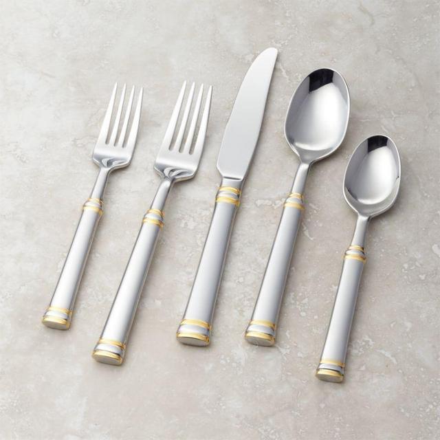 Tuscany Gold Band 20-Piece Flatware Place Setting
