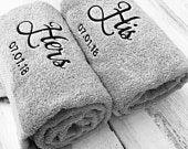 His and Hers Embroidered Bath Towels with...