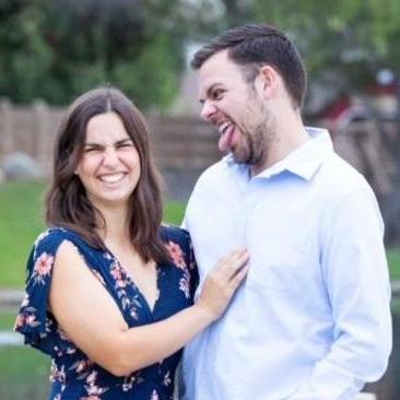 "Smiling naturally" during our engagement photos.