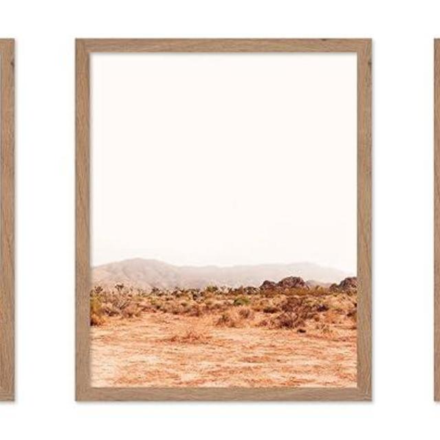 Poster Master 3-Piece Vintage Travel Poster - Retro Boho Print - Gift for Artist, Friend - Joshua Tree National Park, Desert, Rock Formations - Wall Decor for Home, Bedroom, 16x20 Beige Framed