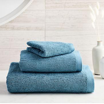 Organic Textured Towels - Ethereal Blue