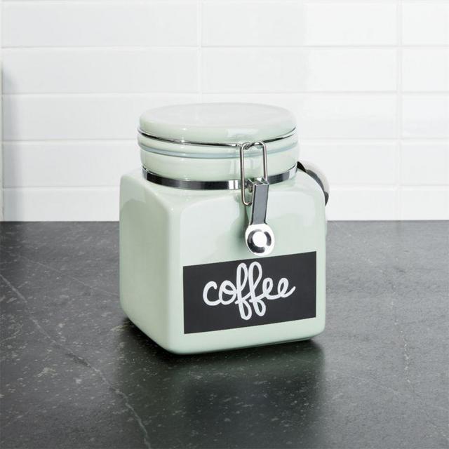 Small Pistachio Clamp Canister with Chalkboard