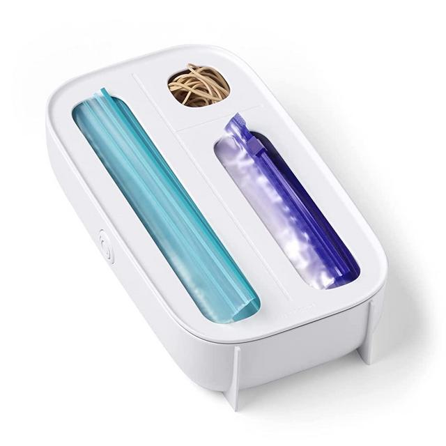 YouCopia StoraBag Drawer Food Bags Dispenser, 3-Slot, Plastic Sandwich Bag Organizer For Kitchen Storage