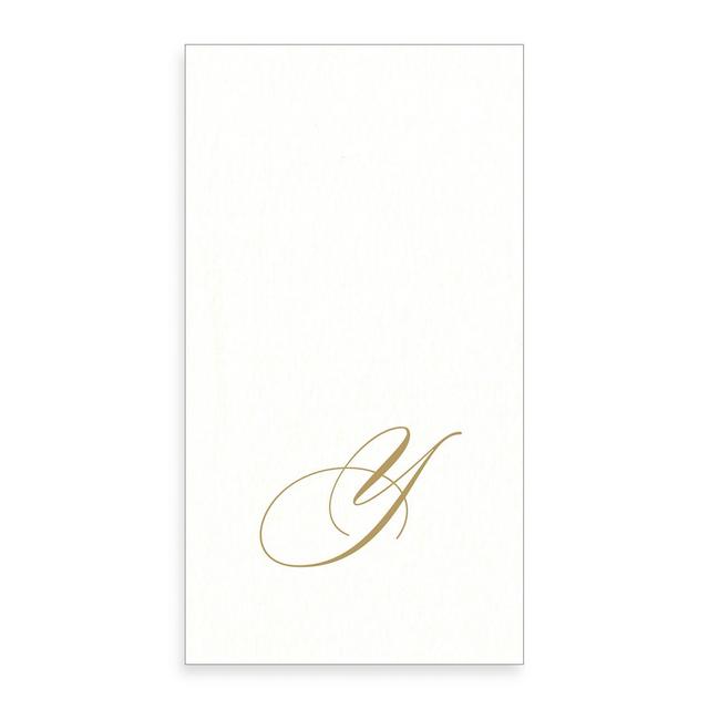 Caspari Monogram Letter "Y" Paper Linen Guest Towels (24-Pack)