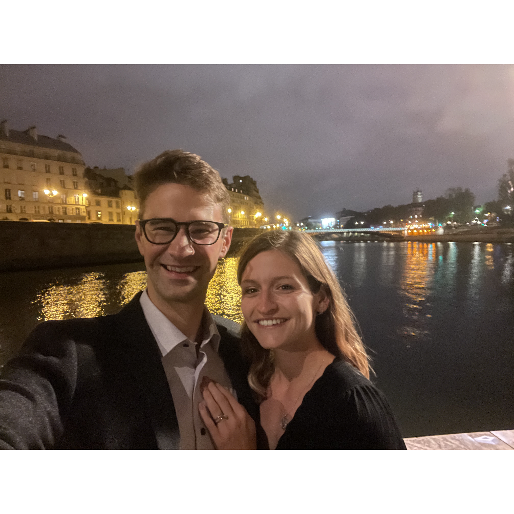The night we got engaged in Paris!