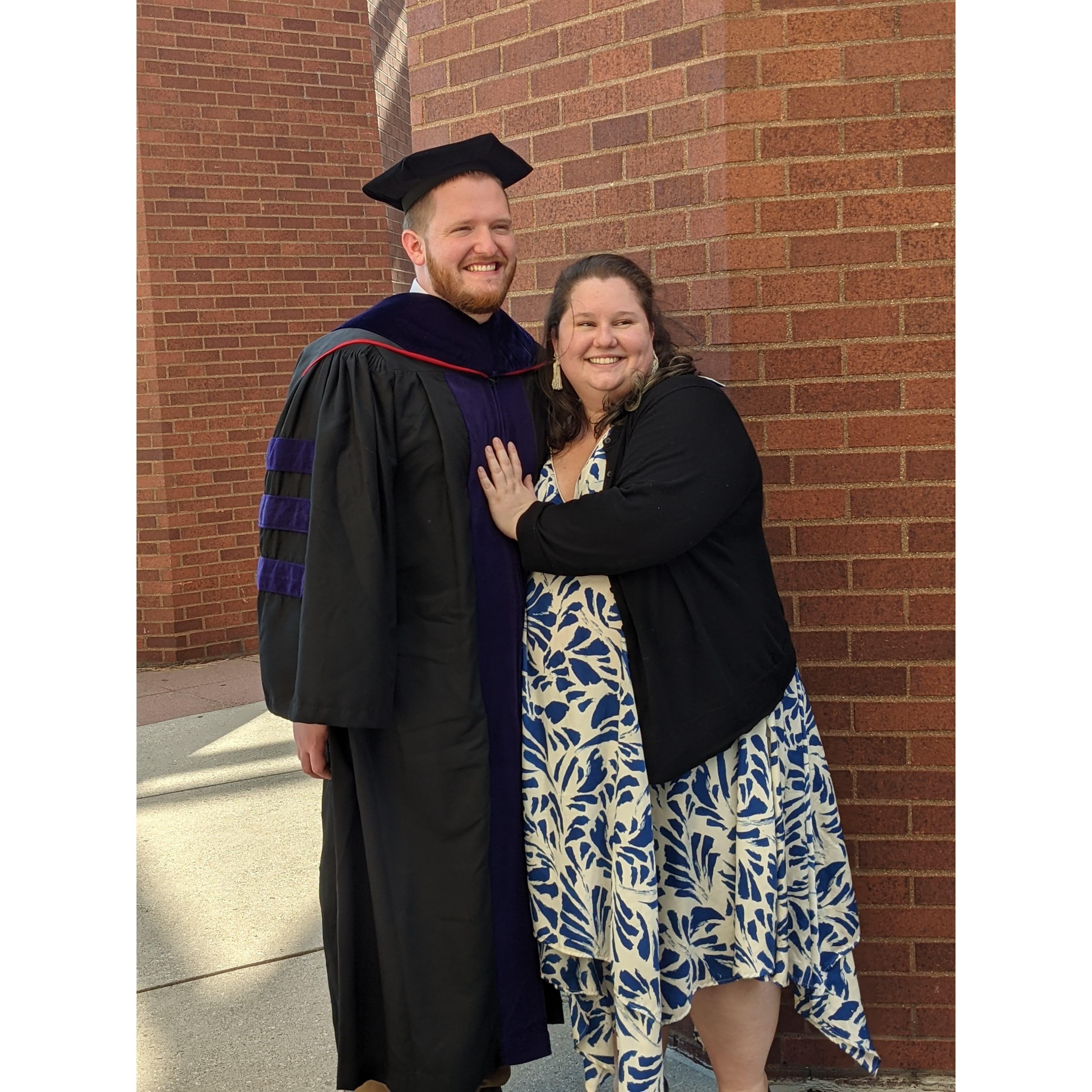 Celebrating Alex's law school graduation belatedly in October 2021--COVID meant his original May 2020 hooding ceremony was delayed.