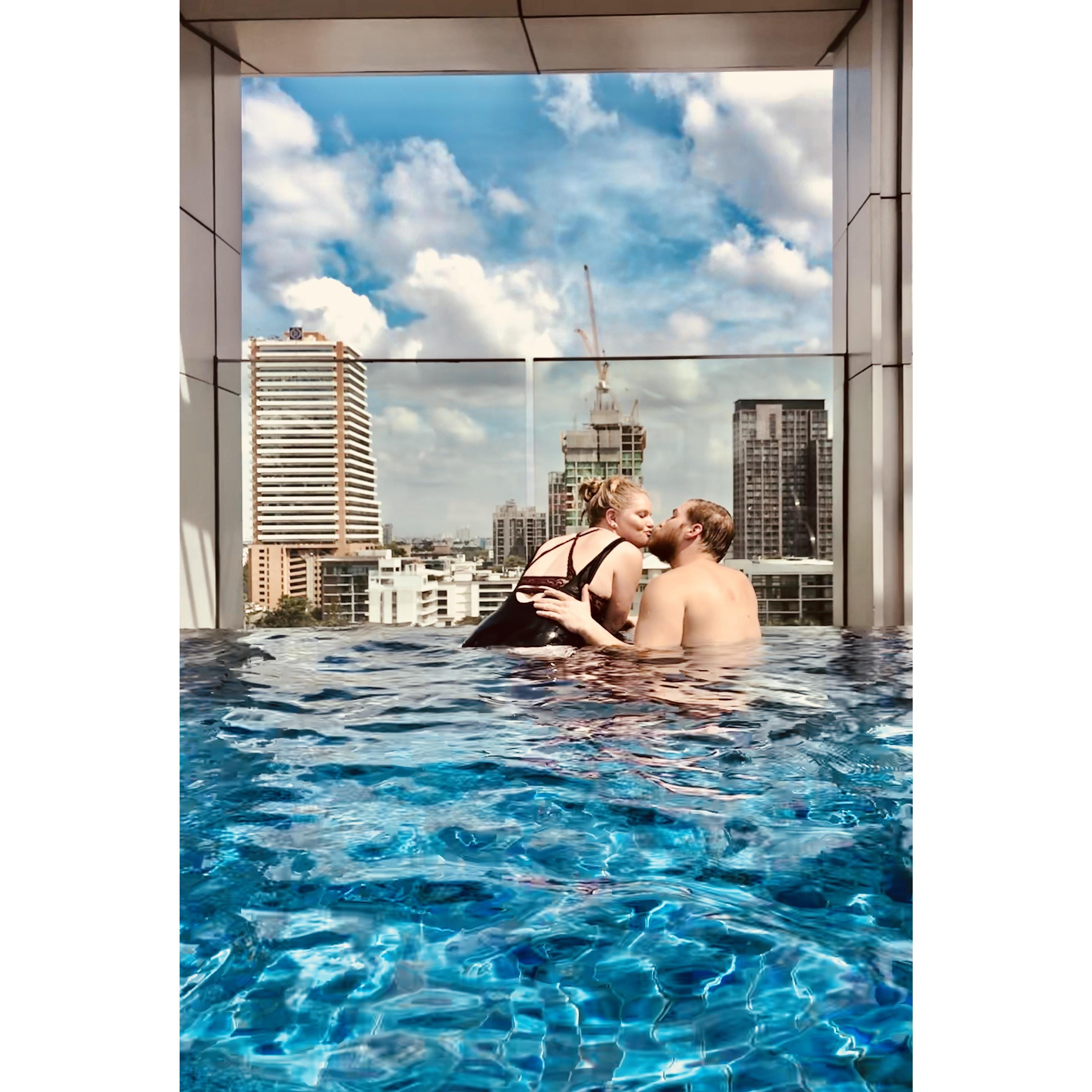 First morning in Bangkok, Thailand. Rooftop pool. Nov 2018