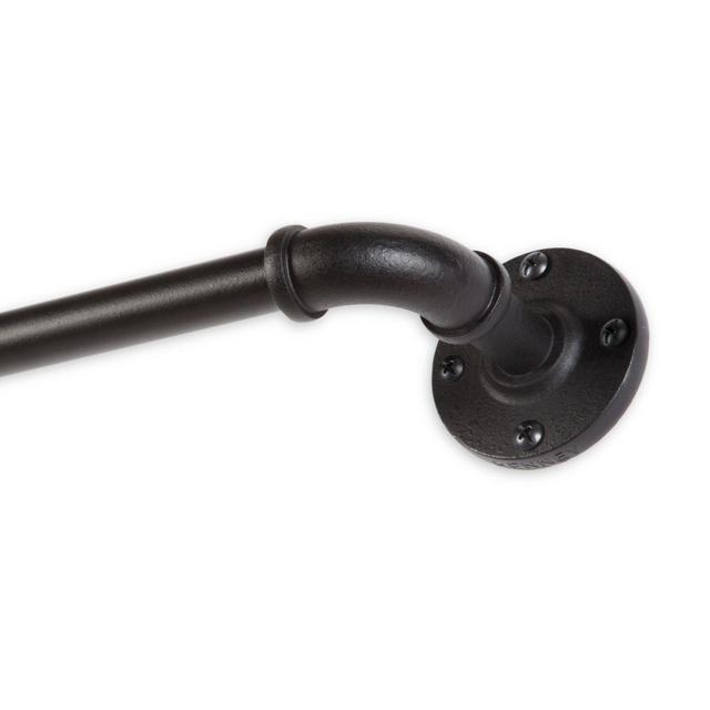 Adler Indoor/Outdoor 48 to 84-Inch Adjustable Wrap Around Curtain Rod in Black