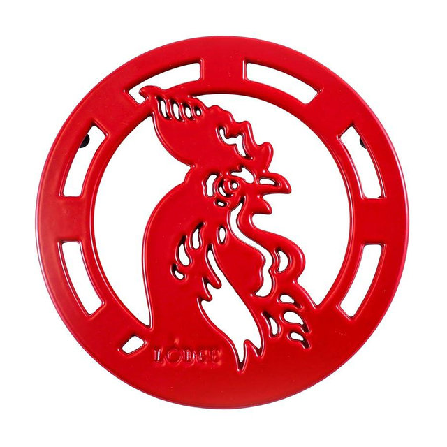 Lodge Manufacturing 8'' Red Rooster Trivet /EC8RT43