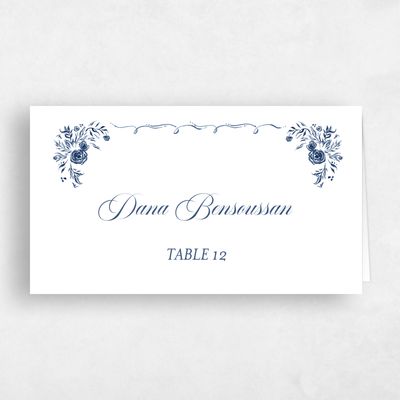 Dusty Cobalt, Blue Wedding Place Card - Pontus