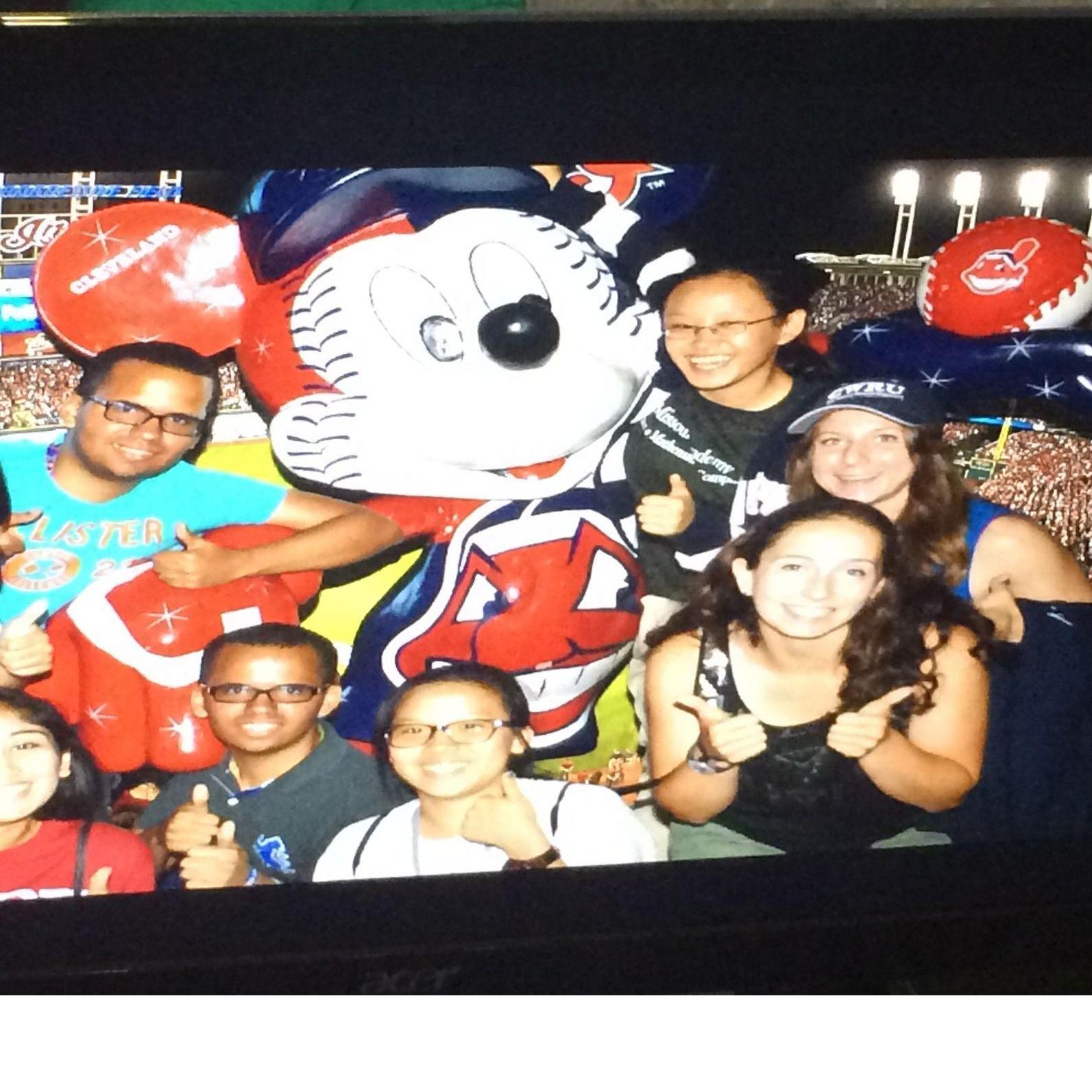 Aug 2014: Our first photo together taken at the Cleveland Indians game during CWRU orientation week