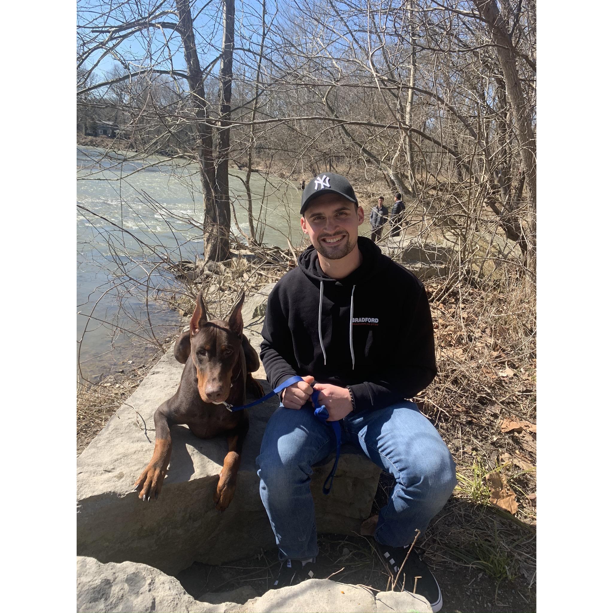 First time Devon took Nubes for a walk!