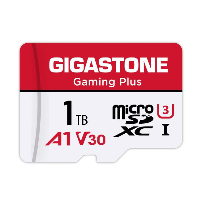 [Gigastone] 1TB Micro SD Card, Gaming Plus, MicroSDXC Memory Card for Nintendo-Switch, Steam Deck, 4K Video Recording, UHS-I A1 U3 V30 C10, up to 100MB/s, with Adapter