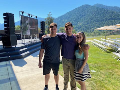 Edgewater Christian Fellowship’s outdoor area the reception will be held at after the indoor ceremony. Parker & Brandon - the inseparable twins.
