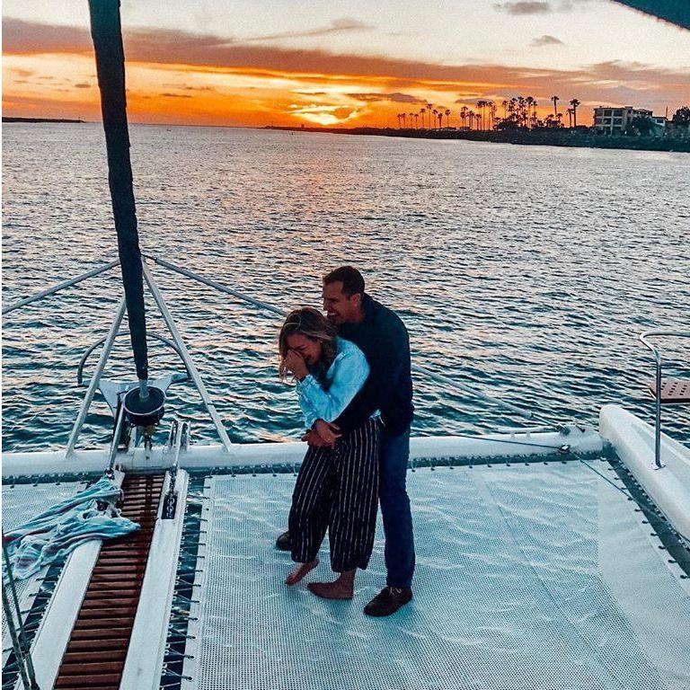 Right after James popped the question! Rachael couldn't help but cry happy tears!